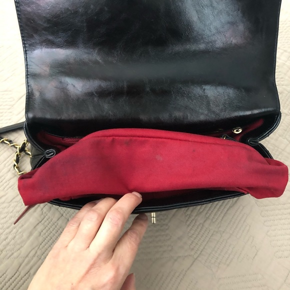 Chanel Coco Top Handle Chevron Iridescent Calfskin Leather flap small bag. $6700 - Picture 11 of 17